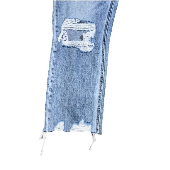 Judy Blue Vervet Sz 30 90s Vintage Crop Jeans Blue Melody Distressed Raw Hem Y2K - Picture 6 of 13